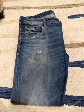 Diesel Zatiny Faded Blue Straight Jeans
